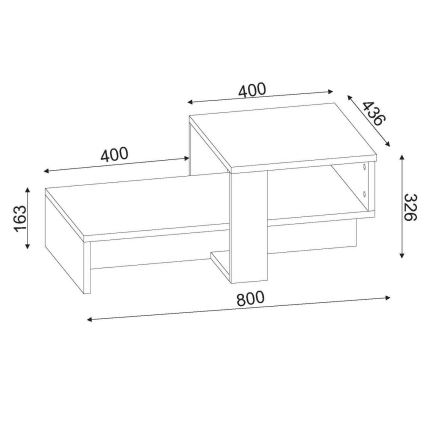 Масичка за кафе CHAIN 80x43,6 cм кафява/бяла