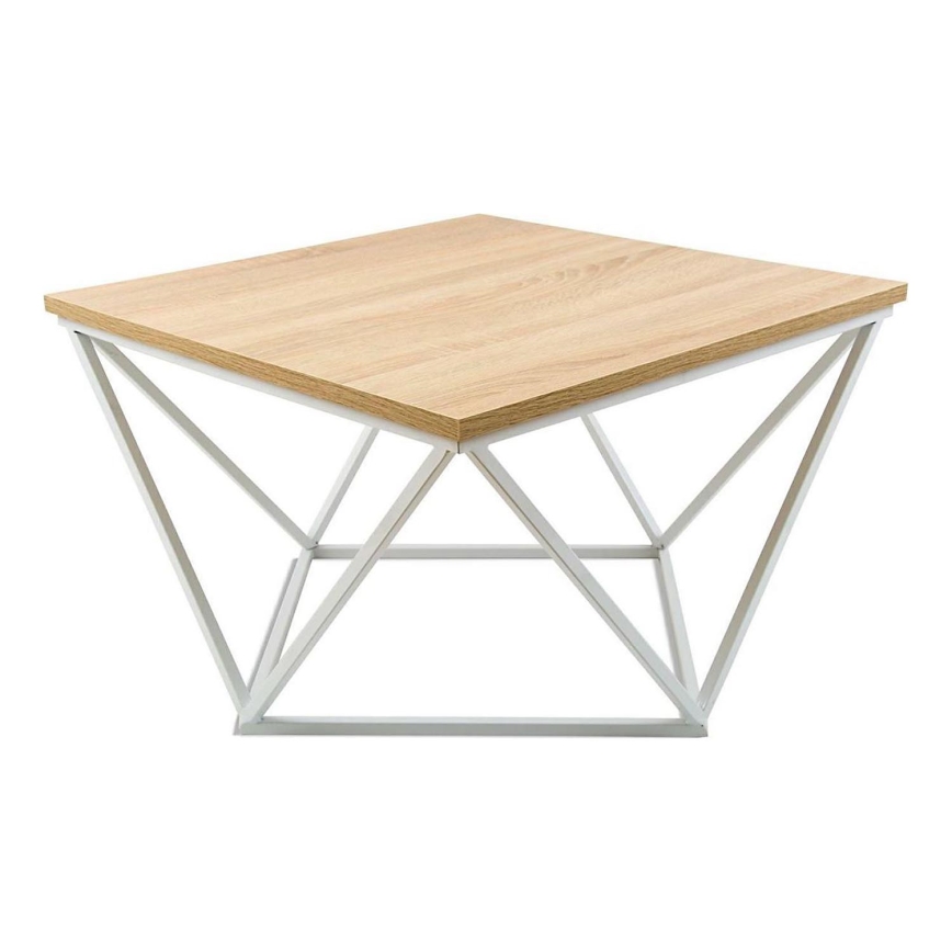 Масичка за кафе CURVED 60x60 см бял/бежов
