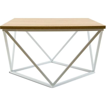 Масичка за кафе CURVED 60x60 см бял/бежов