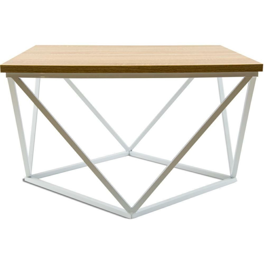 Масичка за кафе CURVED 60x60 см бял/бежов