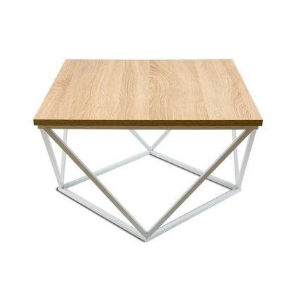 Масичка за кафе CURVED 60x60 см бял/бежов