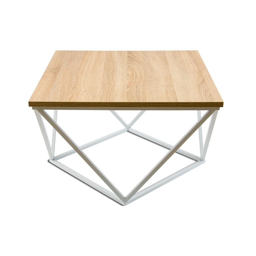 Масичка за кафе CURVED 60x60 см бял/бежов