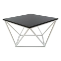 Масичка за кафе CURVED 60x60 см бял/черен