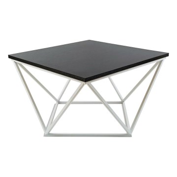 Масичка за кафе CURVED 60x60 см бял/черен