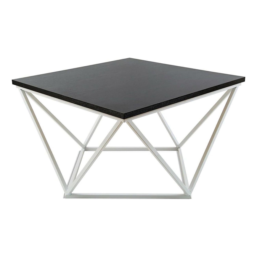 Масичка за кафе CURVED 60x60 см бял/черен