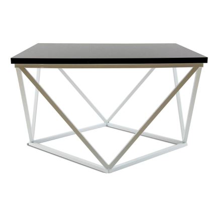 Масичка за кафе CURVED 60x60 см бял/черен