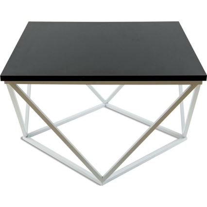 Масичка за кафе CURVED 60x60 см бял/черен