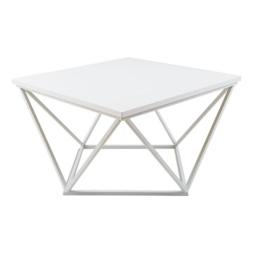 Масичка за кафе CURVED 60x60 см бял