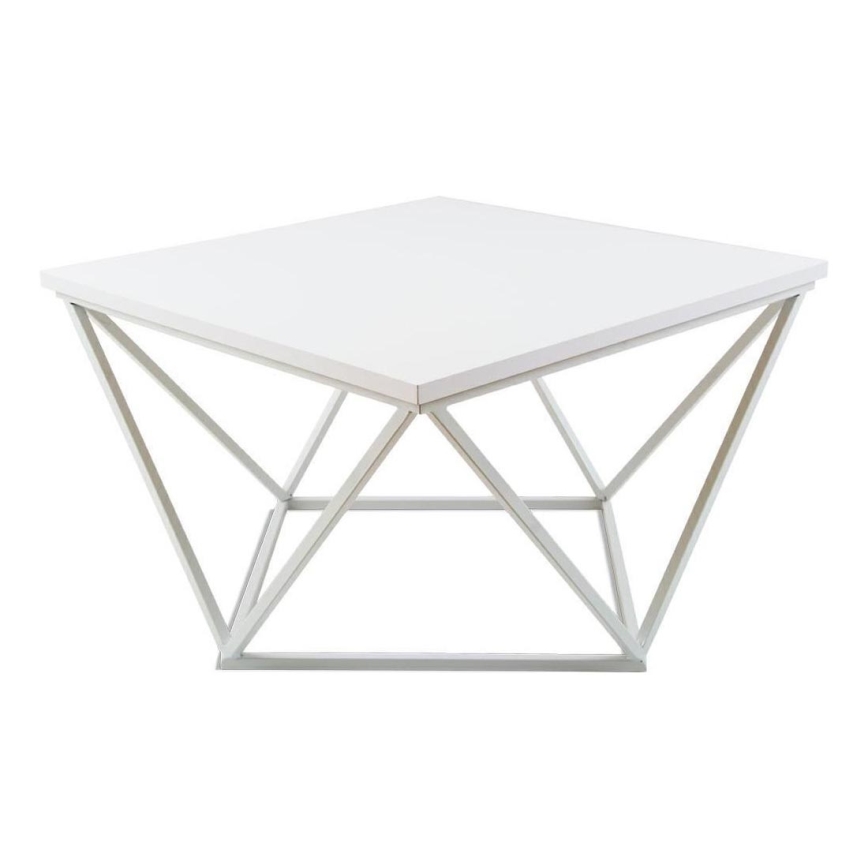 Масичка за кафе CURVED 60x60 см бял