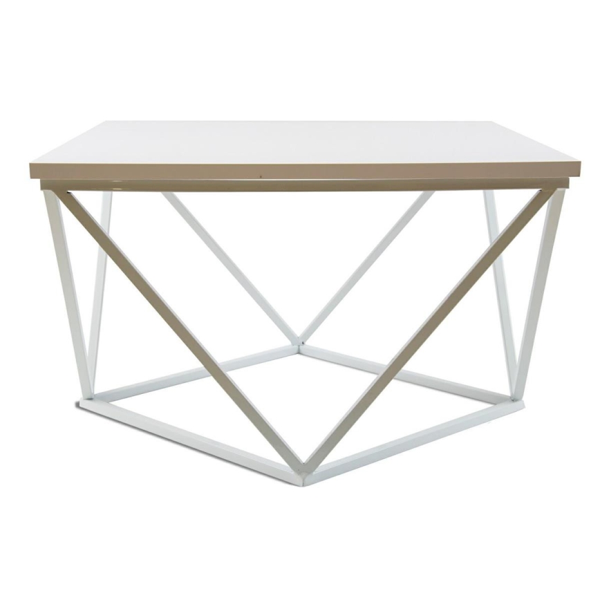 Масичка за кафе CURVED 60x60 см бял