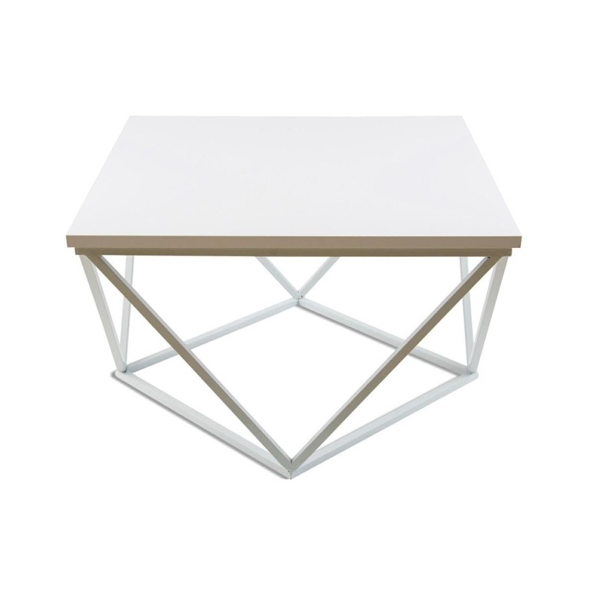 Масичка за кафе CURVED 60x60 см бял