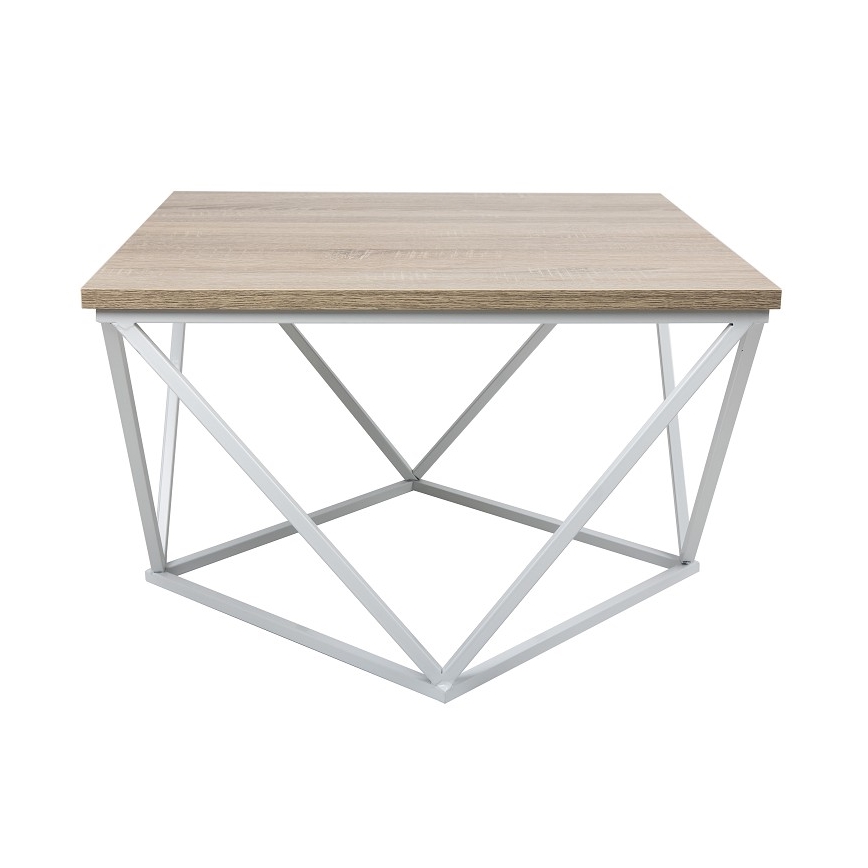 Масичка за кафе CURVED 62x62 см бяла/кафява