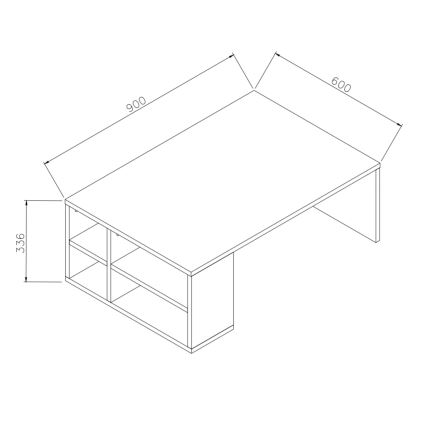 Масичка за кафе DEFNE 34x90 cм бяла/кафява