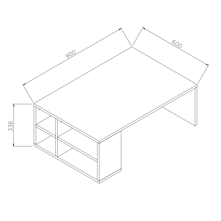 Масичка за кафе DEFNE 34x90 cм бяла/кафява