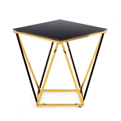 Масичка за кафе DIAMANTA 50x50 см златиста/черна