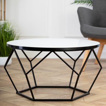 Масичка за кафе DIAMOND 40x70 см бял/черен