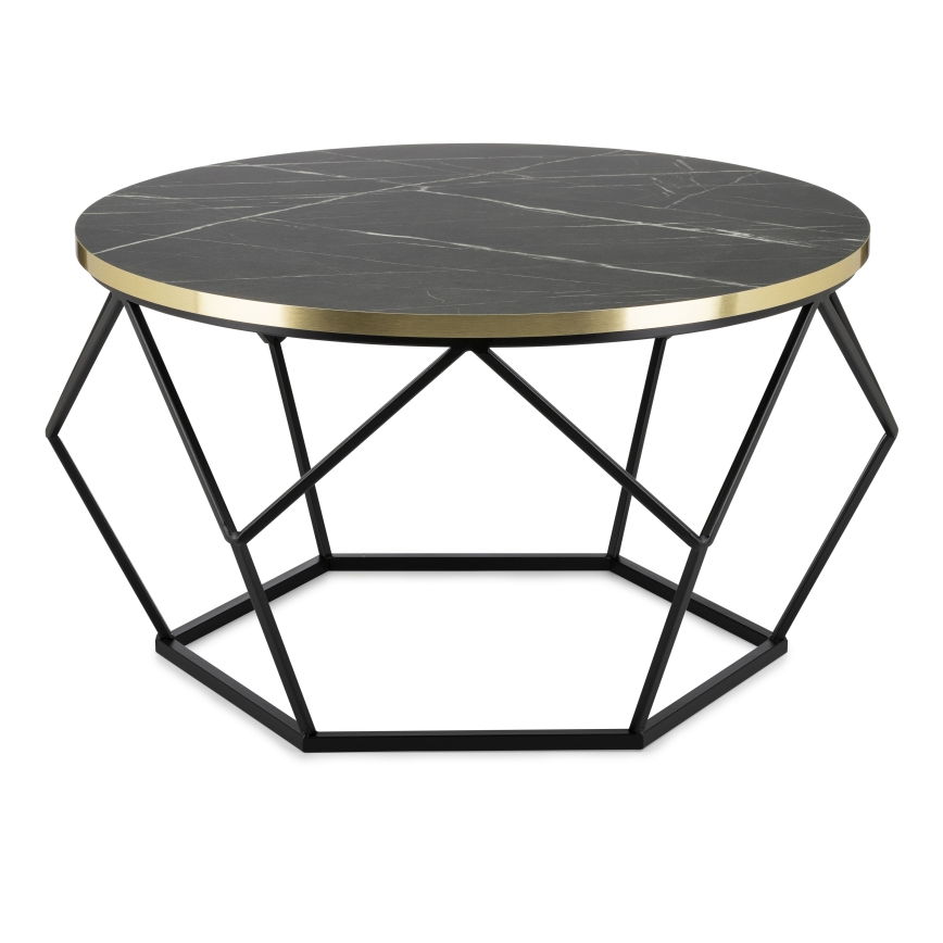 Масичка за кафе DIAMOND 40x70 см черен/златист