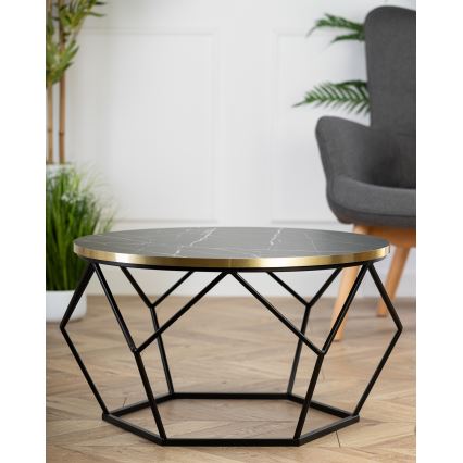 Масичка за кафе DIAMOND 40x70 см черен/златист