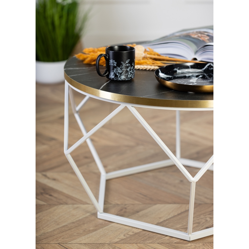 Масичка за кафе DIAMOND 40x70 см златист/черен/бял