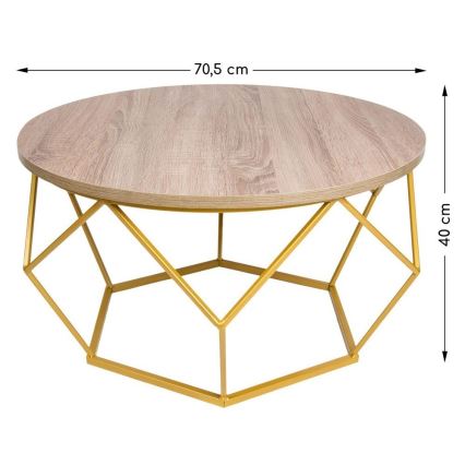 Масичка за кафе DIAMOND 40x70 см златиста/кафява