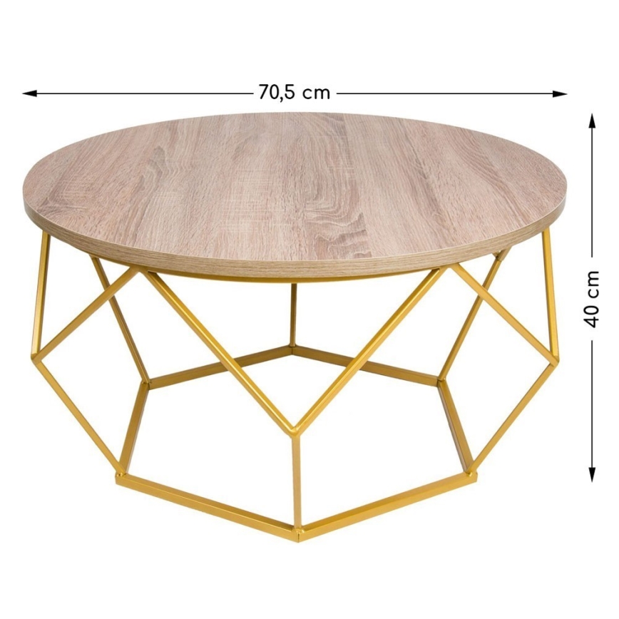 Масичка за кафе DIAMOND 40x70 см златиста/кафява