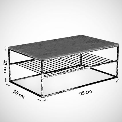 Масичка за кафе ETNA 43x95 cм черна