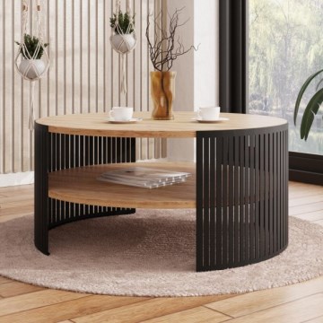Масичка за кафе FIKOLI 40x75 см черен/златист дъб