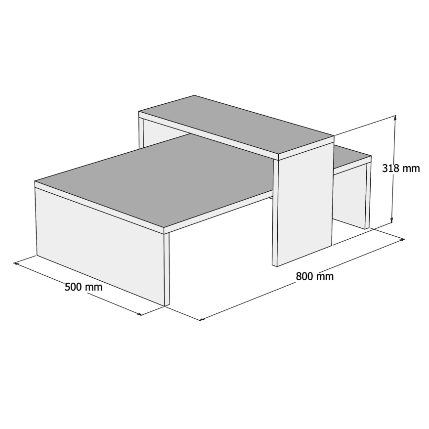 Масичка за кафе GLOW 31,8x80 cм бежова/антрацит