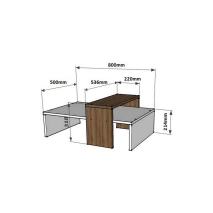 Масичка за кафе GLOW 32x80 cм бяла/кафява