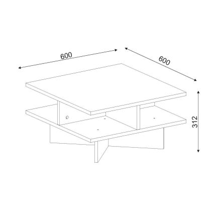 Масичка за кафе HAMTON 31,2x60 cм кафява/бяла