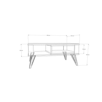 Масичка за кафе IONIS 40x90 cм кафява/бяла