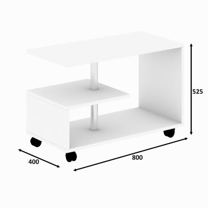 Масичка за кафе KARANFIL 52,5x80 cм бяла