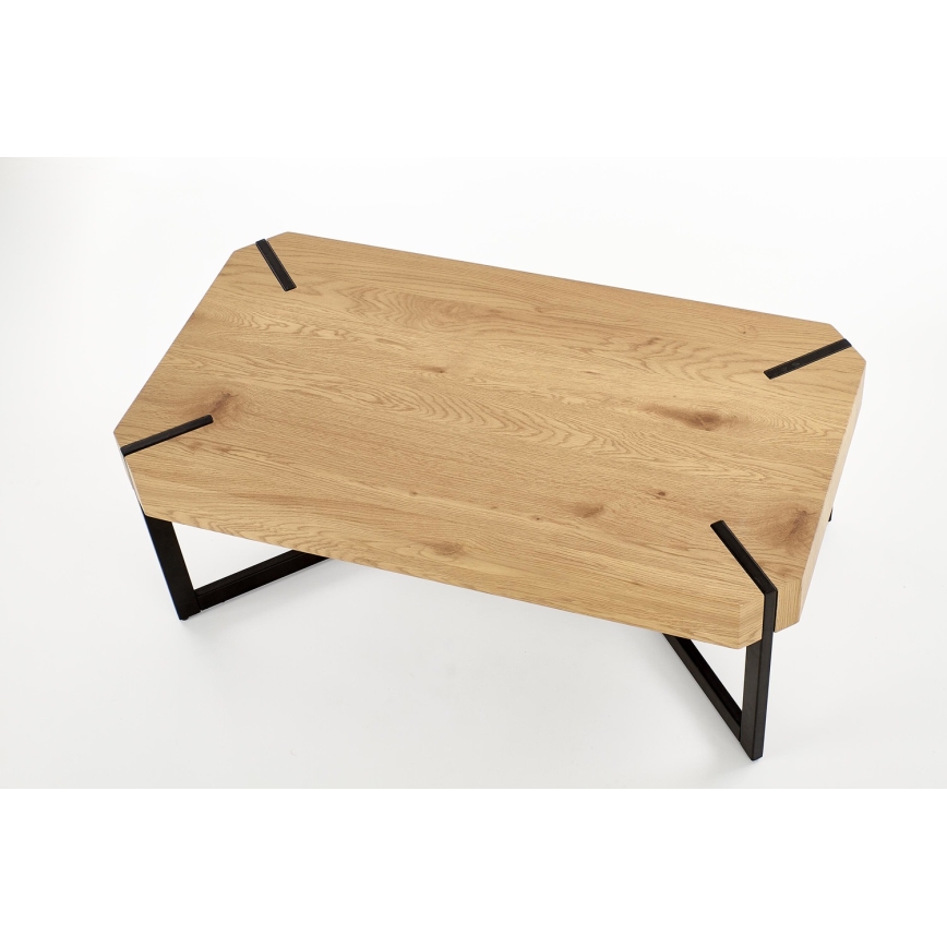 Масичка за кафе LAVIDA 43x110 cm златист дъб/черен