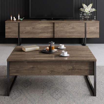 Масичка за кафе LUXE 40x90 см орех/черен