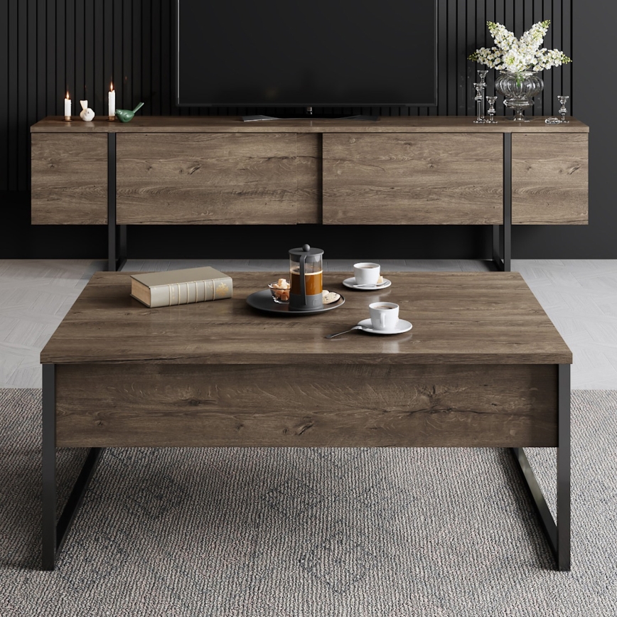 Масичка за кафе LUXE 40x90 см орех/черен