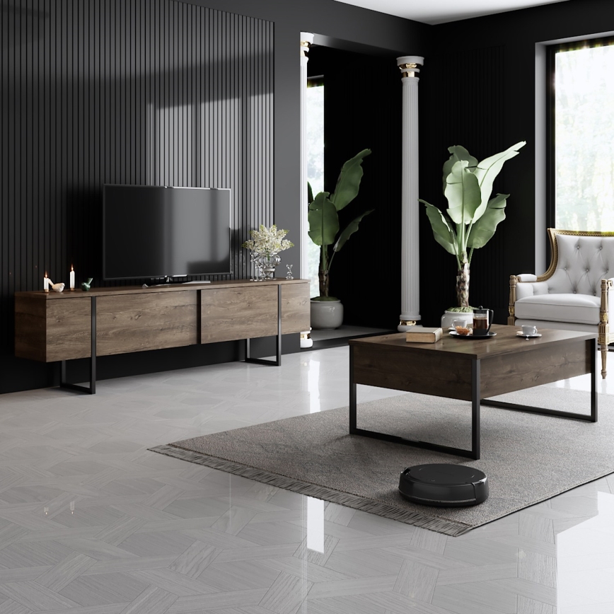 Масичка за кафе LUXE 40x90 см орех/черен