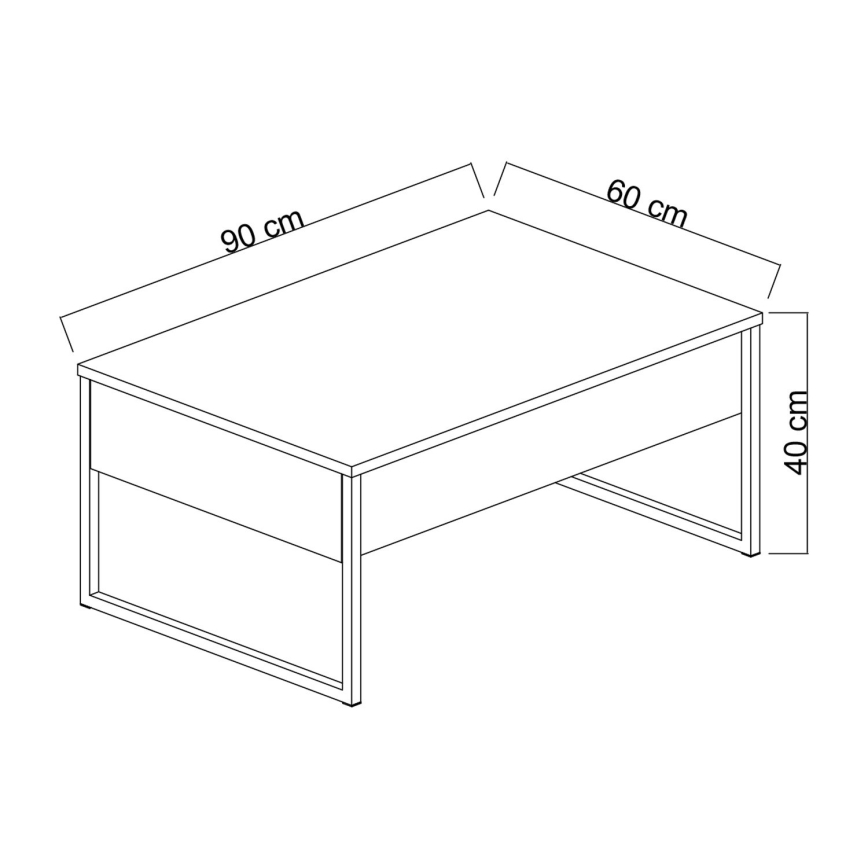 Масичка за кафе LUXE 40x90 см орех/черен