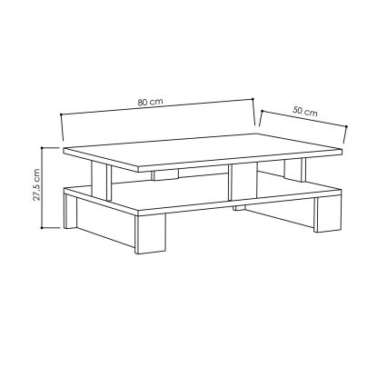 Масичка за кафе MANSU 27,5x80 cм антрацит