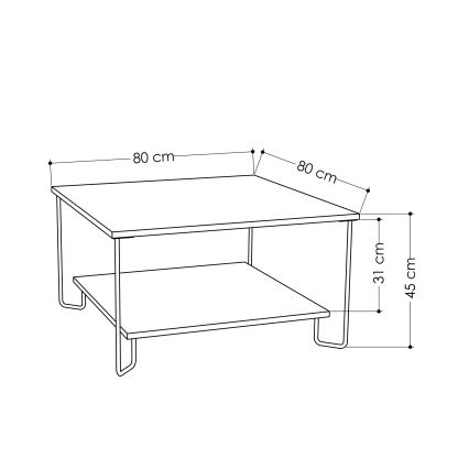 Масичка за кафе MARBO 45x80 cм сива