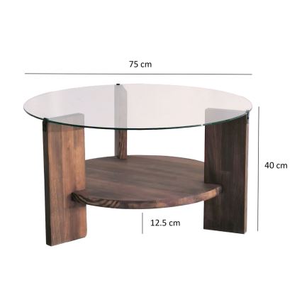 Масичка за кафе MONDO 40x75 см бор/прозрачен
