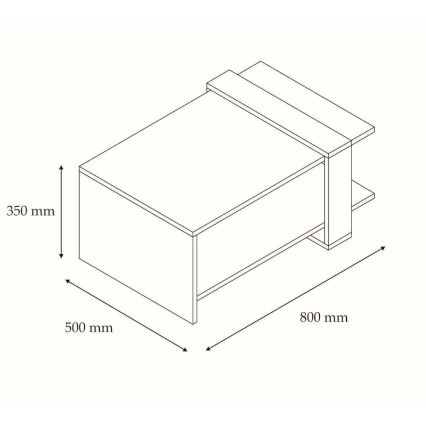 Масичка за кафе OVA 35x80 cм кафява/антрацит