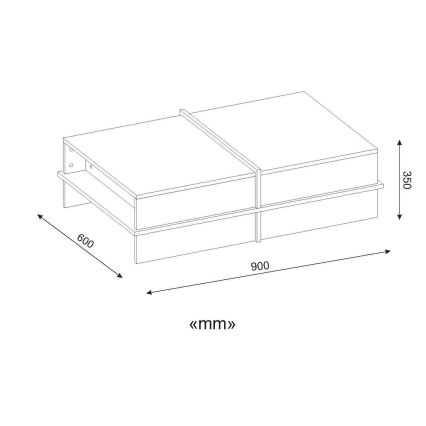 Масичка за кафе PLUS 35x90 cм кафява/бяла