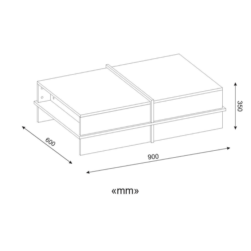 Масичка за кафе PLUS 35x90 cм кафява/бяла
