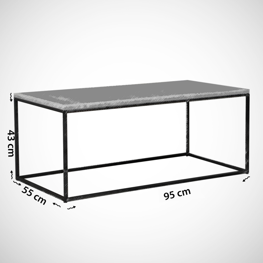 Масичка за кафе ROYAL 43x95 cм черна