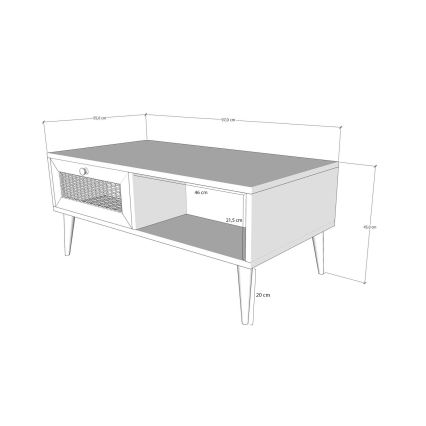 Масичка за кафе SIDYMA 45x97 cм кафява