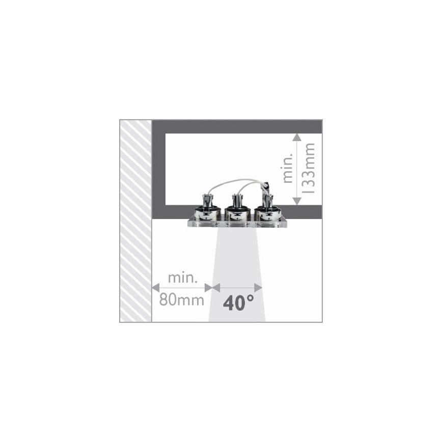 Massive 59563/11/10 - Лампа за вграждане в баня SAPPHIRE 3xGU10/50W/230V IP23