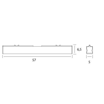 MAXLIGHT C0190 - LED Плафониера LINEAR LED/18W/230V 57 см черен