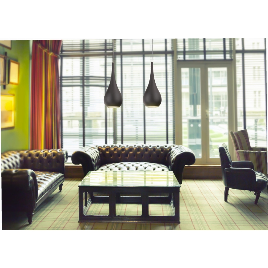 MAXLIGHT P0233 - Пендел DROP 1xE27/40W/230V Ø 20 см черен