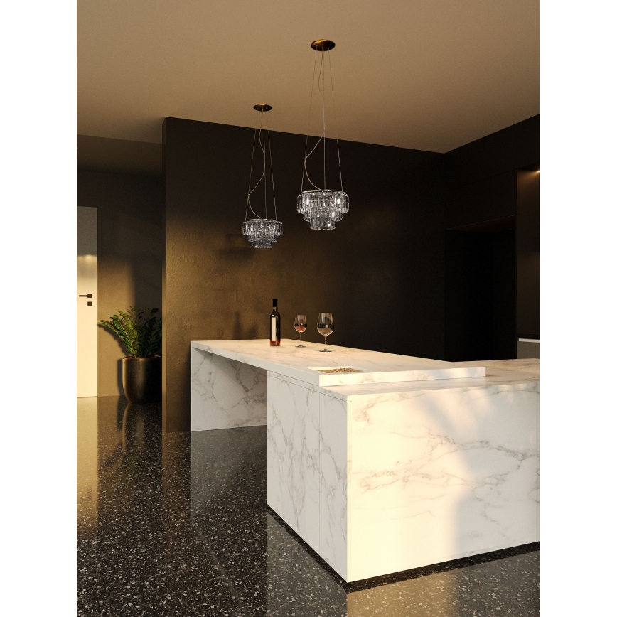 MAXLIGHT P0259 - Пендел MONACO 9xG9/40W/230V Ø 42 см лъскав хром