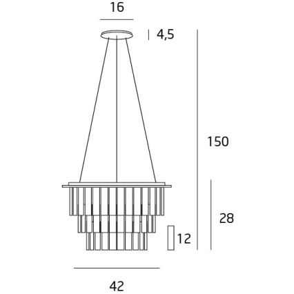 MAXLIGHT P0259 - Пендел MONACO 9xG9/40W/230V Ø 42 см лъскав хром